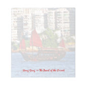 Hong Kong Sampan die Perle des Orientes Notizblock (Vorderseite)