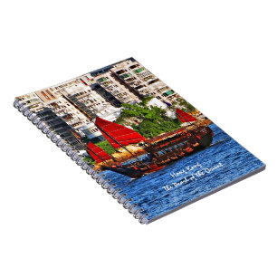 Hong Kong Sampan die Perle des Orientes Notizblock