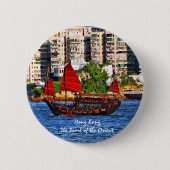 Hong Kong Sampan Die Perle des Orients Button (Vorderseite)
