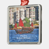 Hong Kong Sampan Die Perle des Orients Ornament Aus Metall (Links)