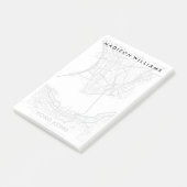 Hong Kong, Schwarzweiss-Stadt-Karte der China-| Post-it Klebezettel (angewinkelt)