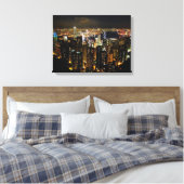 Hong Kong Skyline Canvas Print Leinwanddruck (Insitu (Schlafzimmer))