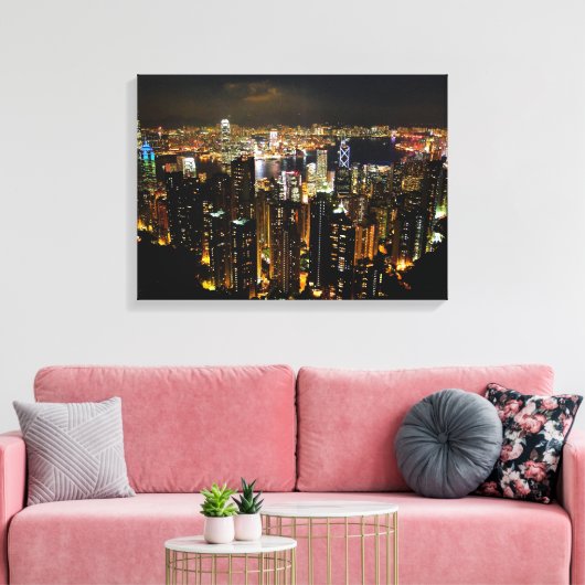 Hong Kong Skyline Canvas Print Leinwanddruck (Insitu (Wohnzimmer))