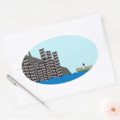 Hong Kong Skyline Ovaler Aufkleber (Umschlag)