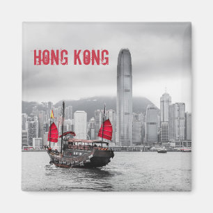 Hong Kong Skyline Panorama Kunstgeschenk Magnet