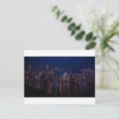 Hong Kong Skyline Postkarte (Stehend Vorderseite)