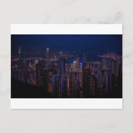 Hong Kong Skyline Postkarte (Vorderseite)