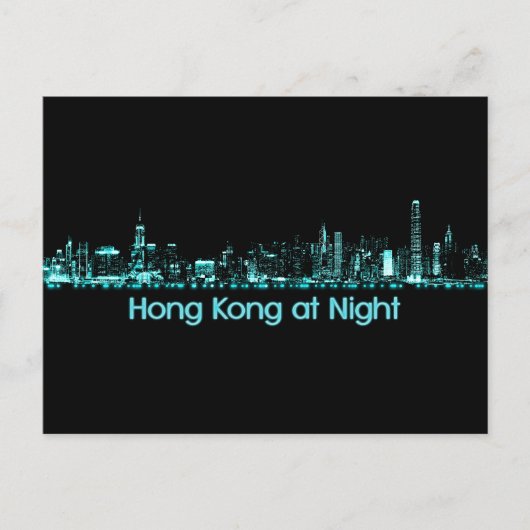 Hong Kong Skyline Postkarte (Vorderseite)