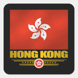 "Hong Kong-Stolz " Quadratischer Aufkleber
