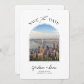 Hong Kong Sunset Wedding rettet das Datum Einladung (Vorne/Hinten)