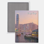 Hong Kong Victoria Harbour Travel Magnet (Vorderseite/Rückseite)