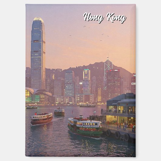 Hong Kong Victoria Harbour Travel Magnet (Vorderseite)