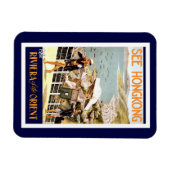 Hong Kong Vintag Reise Magnet (Horizontal)