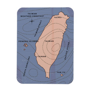 Hong Kong Vintag Weather Map Magnet