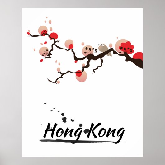 Hong Kong Vintage Travel Art Poster (Vorne)