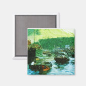 Hong Kong Water Taxis Abstrakter Impressionismus Magnet (Vorderseite/Rückseite)