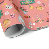 Hong Kong Wishing you Luck Wrapping Paper Geschenkpapier (Rolleneckpunkt)