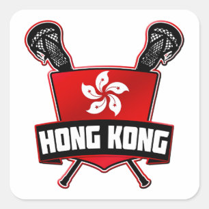 Hong KongLacrosse Quadratischer Aufkleber