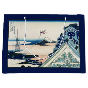 Honganji-Tempel Blick auf den Fuji Holzschnitt Große Geschenktüte