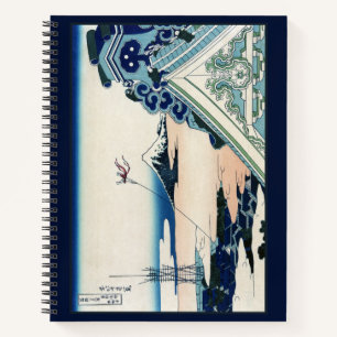 Honganji-Tempel Blick auf den Fuji japanischer Hol Notizblock