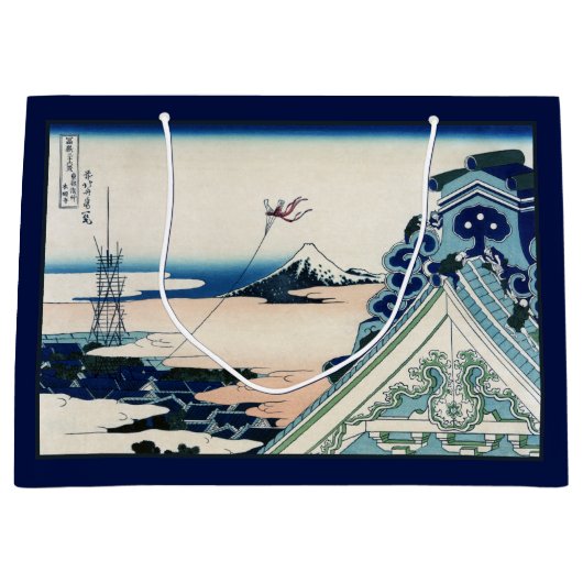 Honganji Temple Vista des Fuji Japanese Woodcut Große Geschenktüte (Vorderseite)