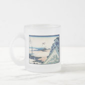 Honganji Temple Vista des Fuji Japanese Woodcut Mattglastasse (Links)