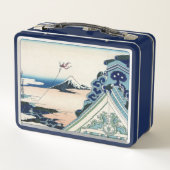 Honganji Temple Vista des Fuji Japanese Woodcut Metall Brotdose (Rückseite)