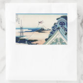 Honganji Temple Vista des Fuji Japanese Woodcut Rechteckiger Aufkleber (Tasche)