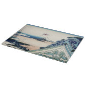 Honganji Temple Vista des Fuji Japanese Woodcut Schneidebrett (Ecke)