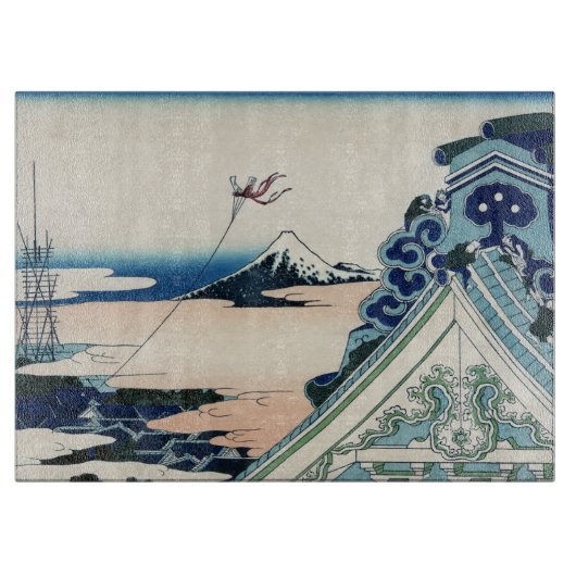Honganji Temple Vista des Fuji Japanese Woodcut Schneidebrett (Vorderseite)