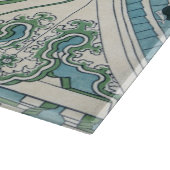 Honganji Temple Vista des Fuji Japanese Woodcut Schneidebrett (Ecke)