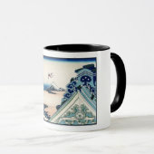 Honganji Temple Vista des Fuji Japanese Woodcut Tasse (VorderseiteRechts)