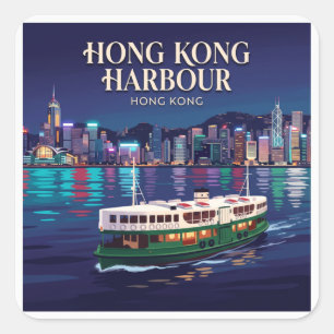 Hongkong-Andenken Quadratischer Aufkleber