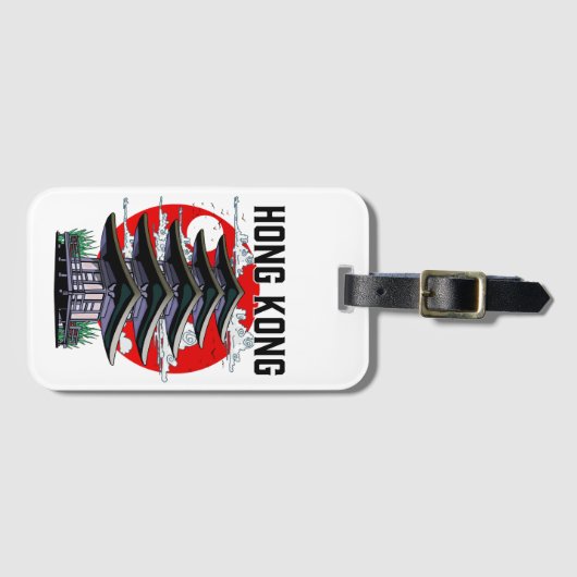 Hongkong-Button Gepäckanhänger (Vorderseite (Horizontal))