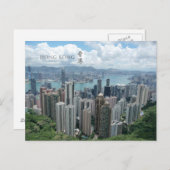 Hongkong Central Bird Eye View Postkarte (Vorne/Hinten)