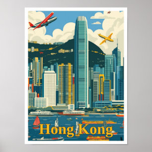 Hongkong China Art Vintage Reise - Illustration Poster