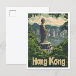 Hongkong China Art Vintage Reise - Illustration Postkarte