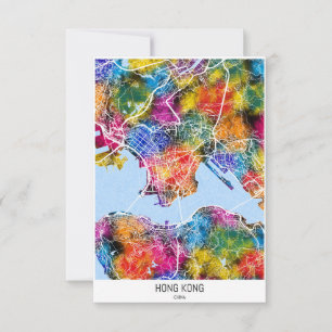 Hongkong China City Map Dankeskarte