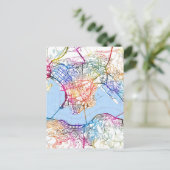 Hongkong China City Map Postkarte (Stehend Vorderseite)