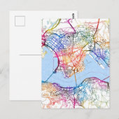 Hongkong China City Map Postkarte (Vorne/Hinten)