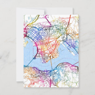 Hongkong China City Map Postkarte