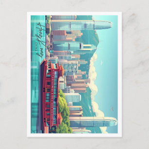 Hongkong China Kunst Reiseort Illustration Postkarte