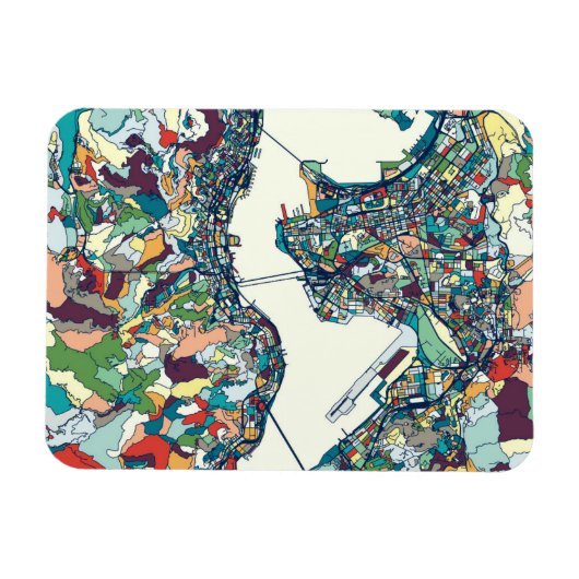 Hongkong, China Map Magnet (Horizontal)