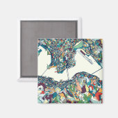 Hongkong, China Map Magnet (Vorderseite/Rückseite)