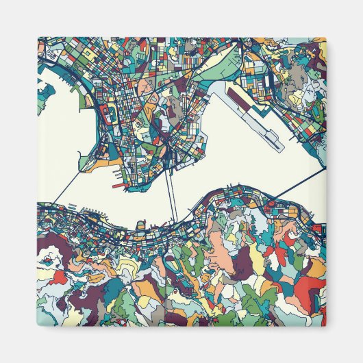 Hongkong, China Map Magnet (Vorne)