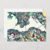 Hongkong, China Map Postkarte (Vorne/Hinten)