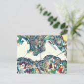 Hongkong, China Map Postkarte (Stehend Vorderseite)