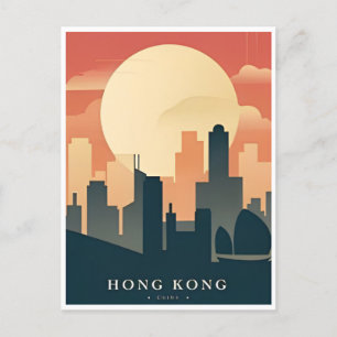 Hongkong China Reise Kunst Vintage chinesisch Asie Postkarte