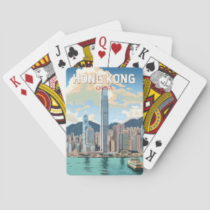 Hongkong China Reise Kunst Vintage Spielkarten