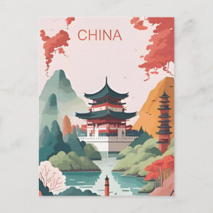 Hongkong China Reise Kunst Vintage Yunnan Postkarte